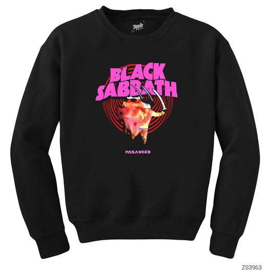 Black Sabbath Paranoid Black Siyah Sweatshirt