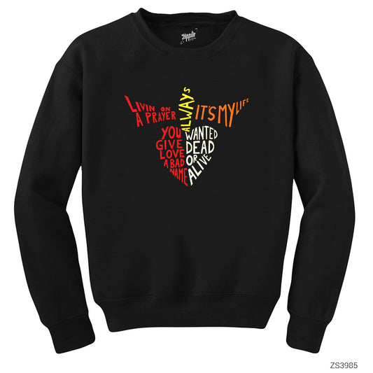 Bon Jovi Songs in Hearth Siyah Sweatshirt