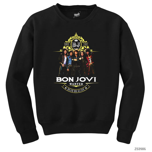 Bon Jovi Wanted 1983 Siyah Sweatshirt