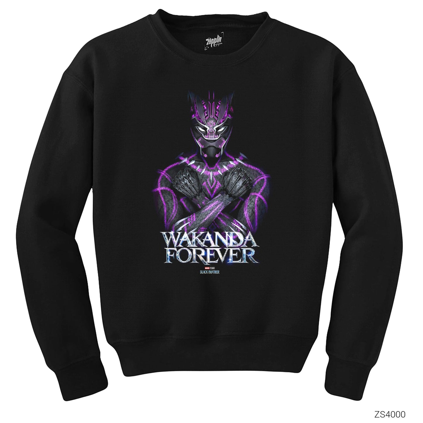 Black Panther Wakanda Forever Power Siyah Sweatshirt