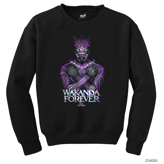 Black Panther Wakanda Forever Power Siyah Sweatshirt