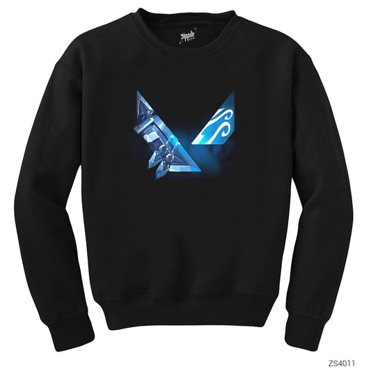 Valorant Jett Logo Siyah Sweatshirt