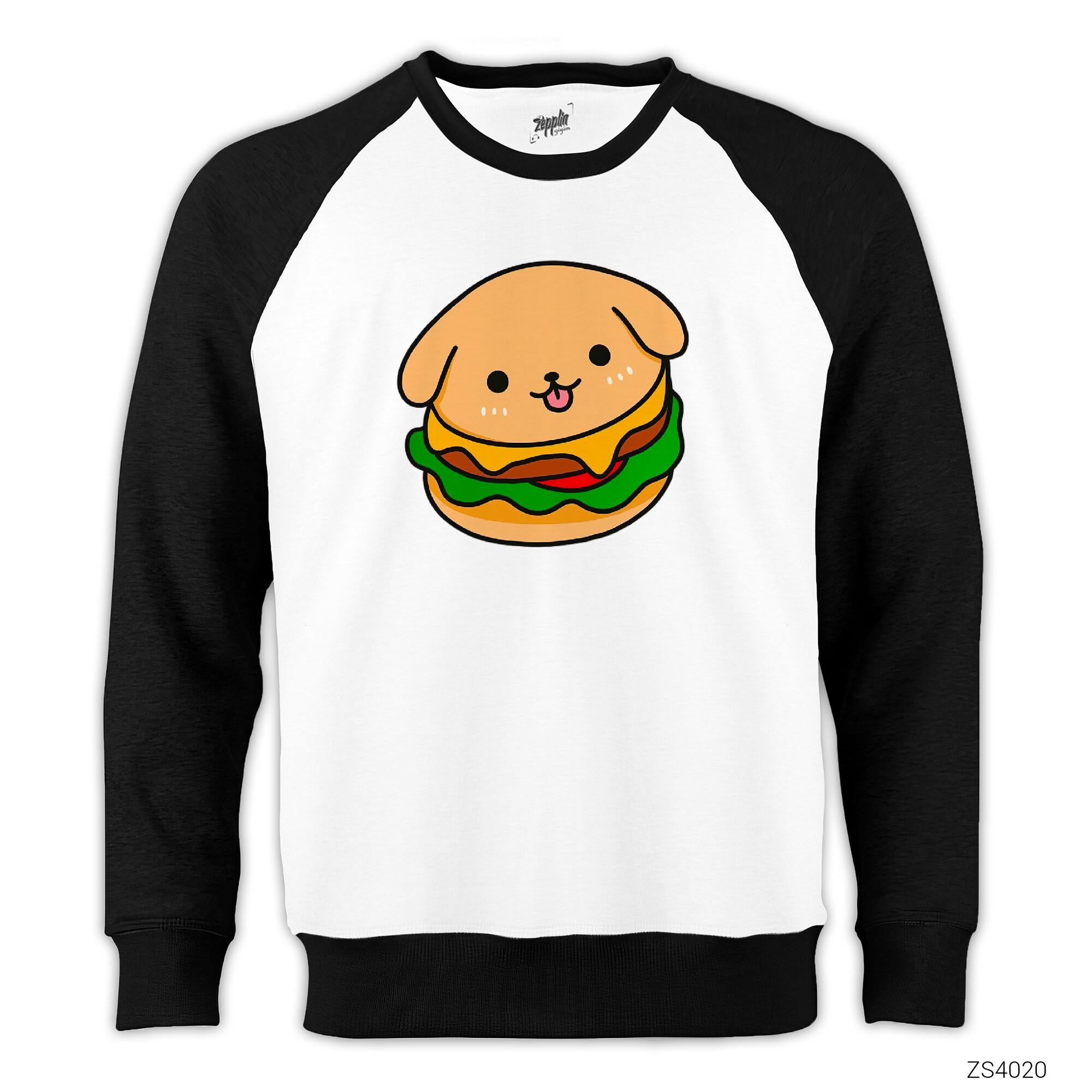 Burger Dog Reglan Kol Beyaz Sweatshirt