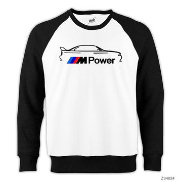 BMW M Power Lite Reglan Kol Beyaz Sweatshirt