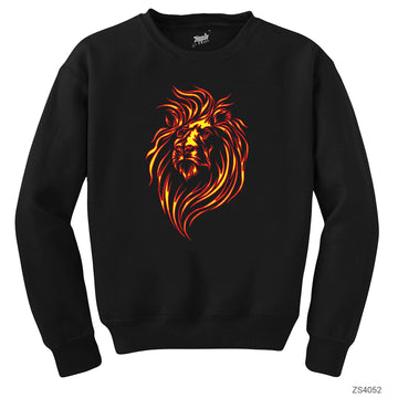 Aslan Sarı Kırmızı Siyah Sweatshirt