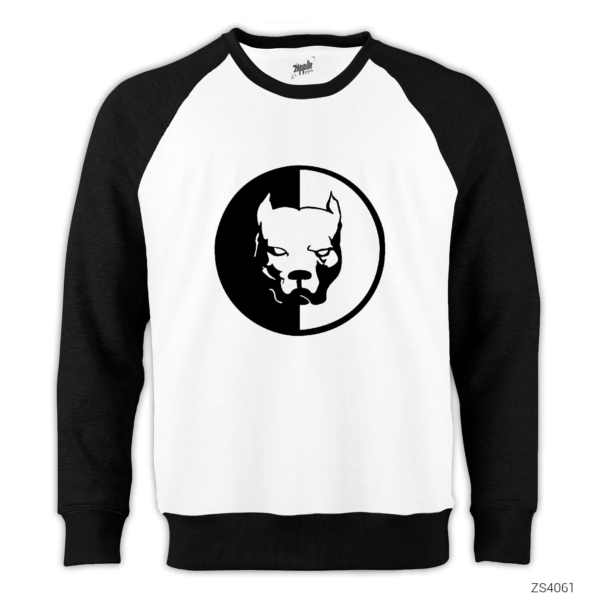 Pitbull Logo Reglan Kol Beyaz Sweatshirt