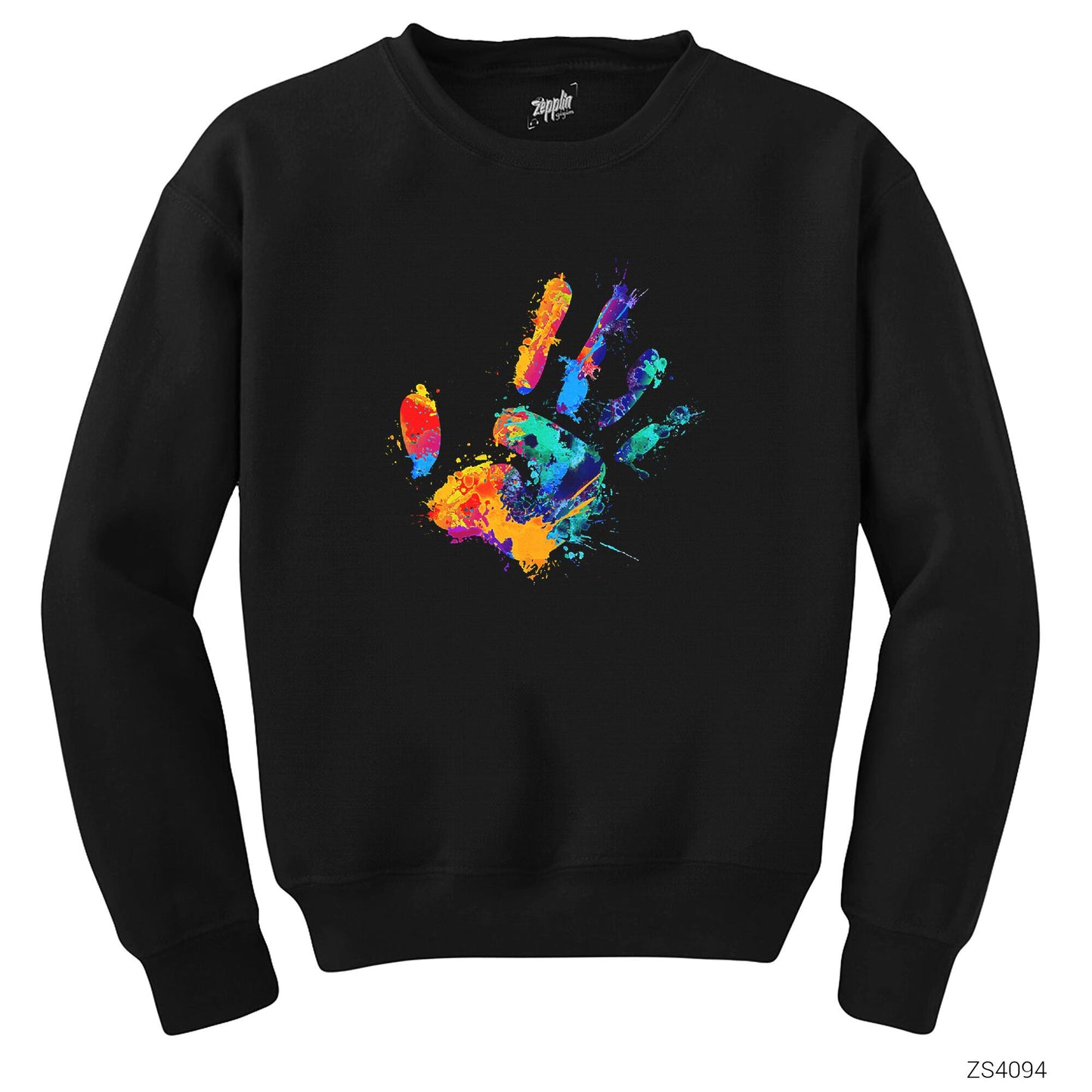 Hand Splash Paint Siyah Sweatshirt