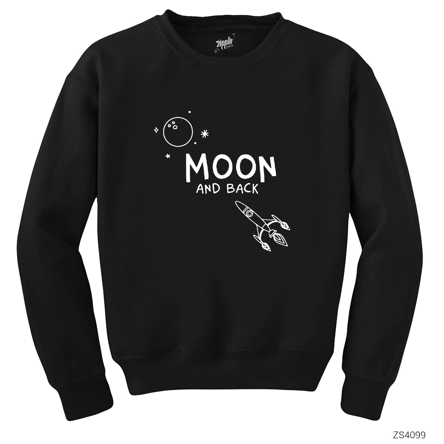 Moon And Back Siyah Sweatshirt