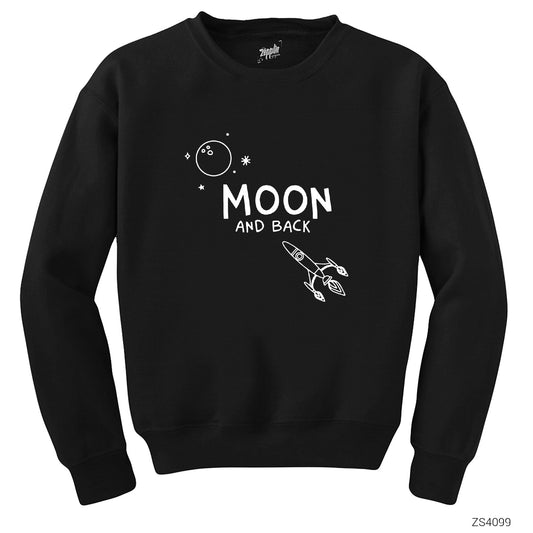 Moon And Back Siyah Sweatshirt
