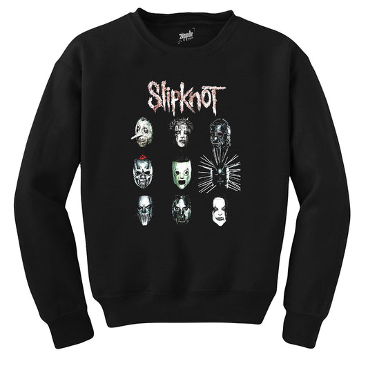Slipknot Group Face Siyah Sweatshirt