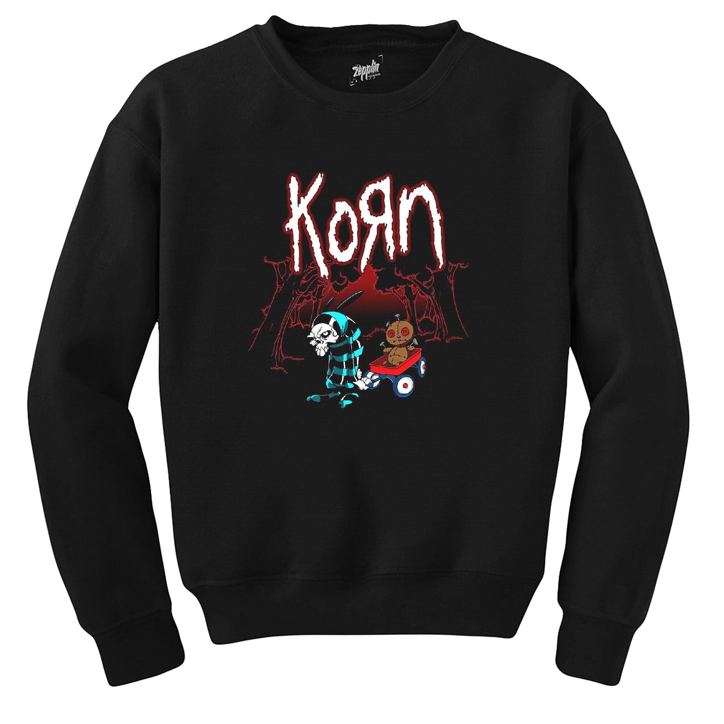 Korn Red Skull Siyah Sweatshirt