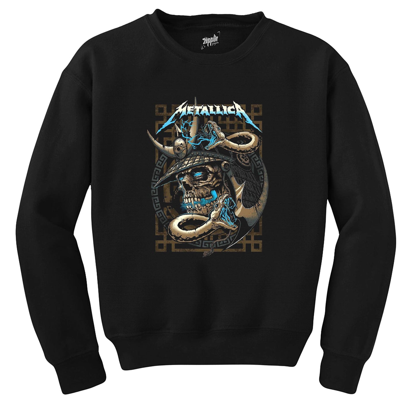 Metallica Kurukafa Yılan Siyah Sweatshirt