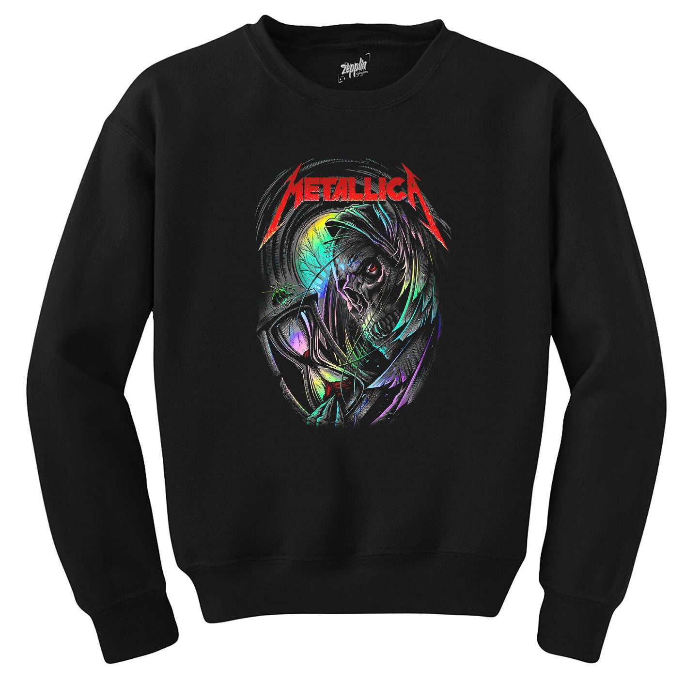 Metallica Rainbow Skull Time Siyah Sweatshirt