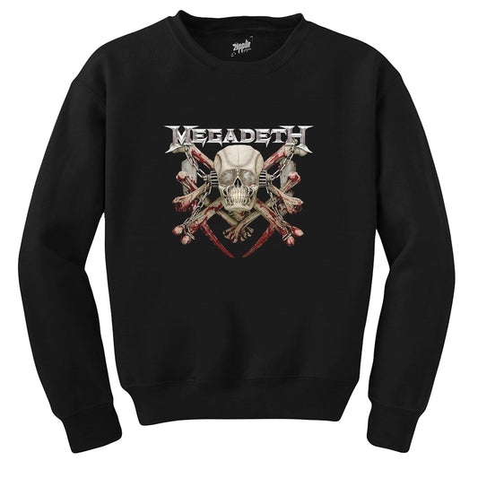 Megadeth Skull Siyah Sweatshirt