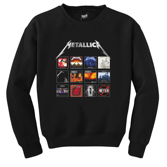 İndirimli Metallica Album Covers Siyah Sweatshirt