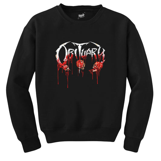 Obituary Bloody Skull Siyah Sweatshirt