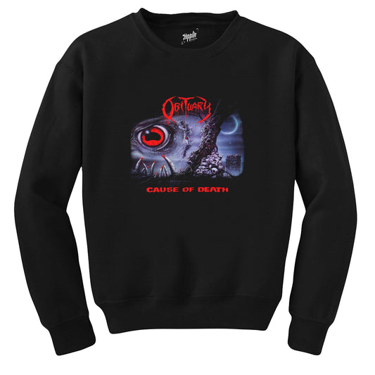 Obituary Cause of Death Siyah Sweatshirt