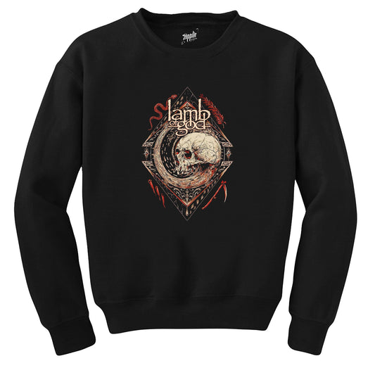 Lamb Of God Band Lightweight Skull Siyah Sweatshirt