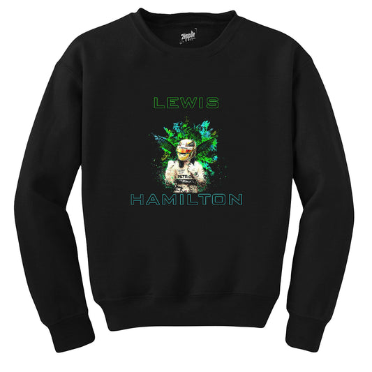 F1 Lewis Hamilton Green Siyah Sweatshirt