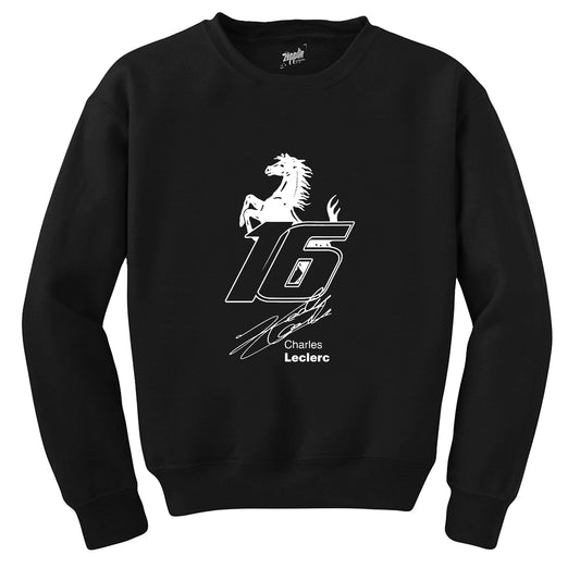 Charles Leclerc Ferrari Siyah Sweatshirt