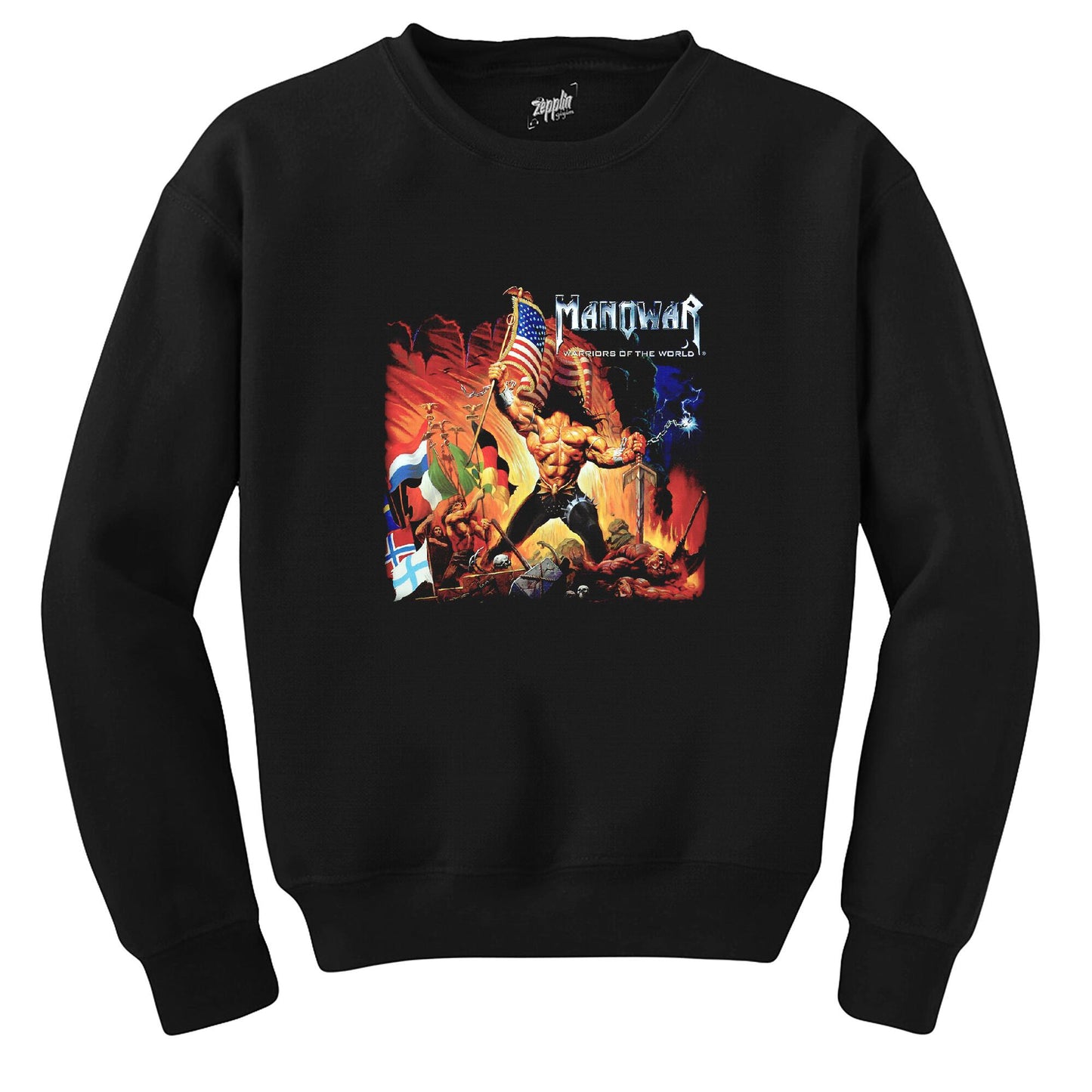 Manowar Warriors of the World Siyah Sweatshirt