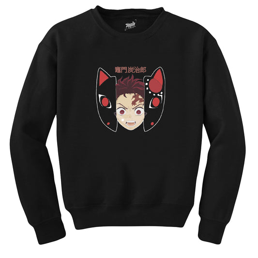 Demon Slayer Tanjiro Kamado Siyah Sweatshirt
