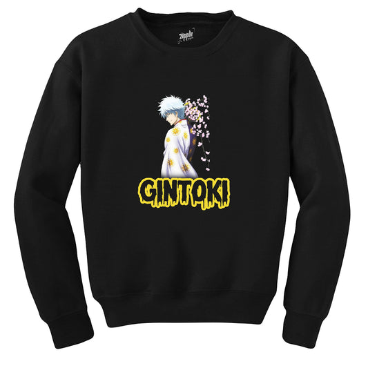 Gintama Sakata Gintoki Siyah Sweatshirt