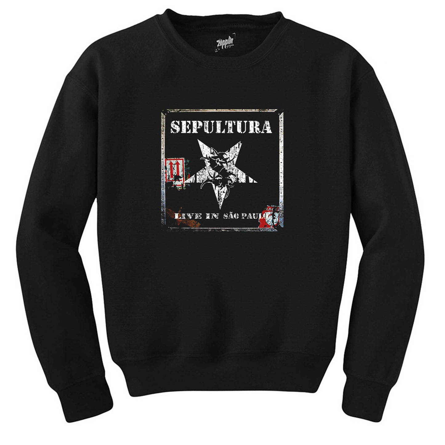 Sepultura Live in Sao Paulo Siyah Sweatshirt