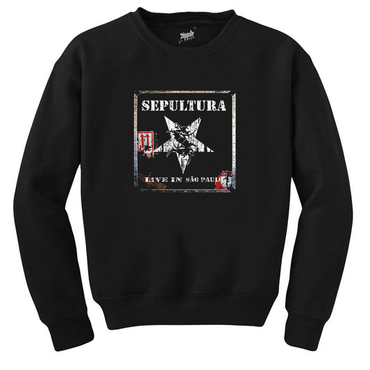 Sepultura Live in Sao Paulo Siyah Sweatshirt