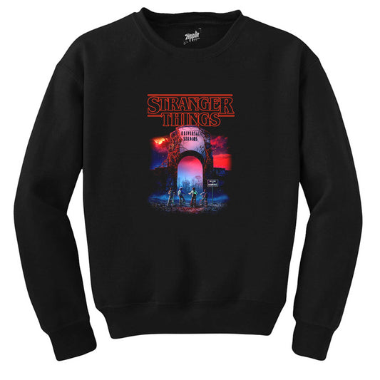 Stranger Things Universal Siyah Sweatshirt