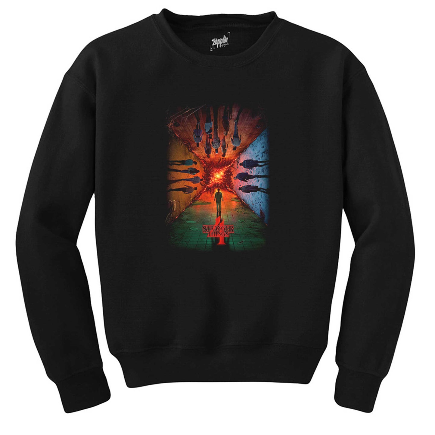 Stranger Things 4 Siyah Sweatshirt