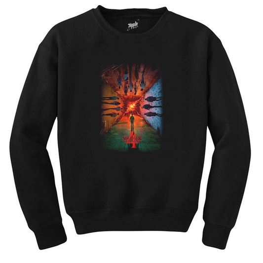Stranger Things 4 Siyah Sweatshirt