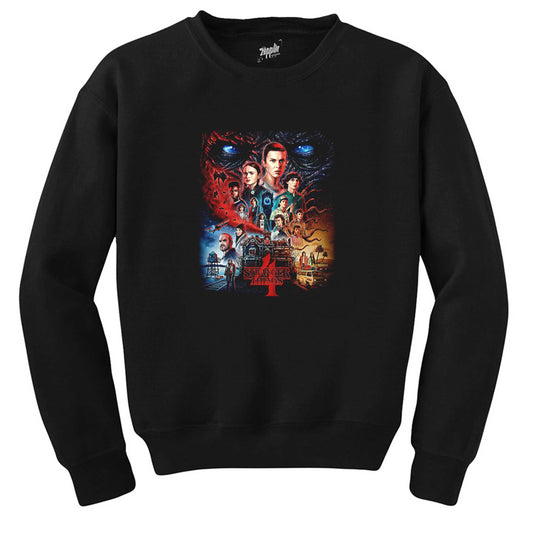 Stranger Things Home Siyah Sweatshirt