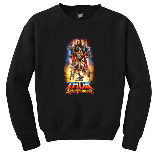 Thor Love And Thunder Team Siyah Sweatshirt
