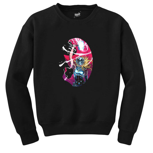 Thor Love And Thunder Jane Foster Mighty Siyah Sweatshirt