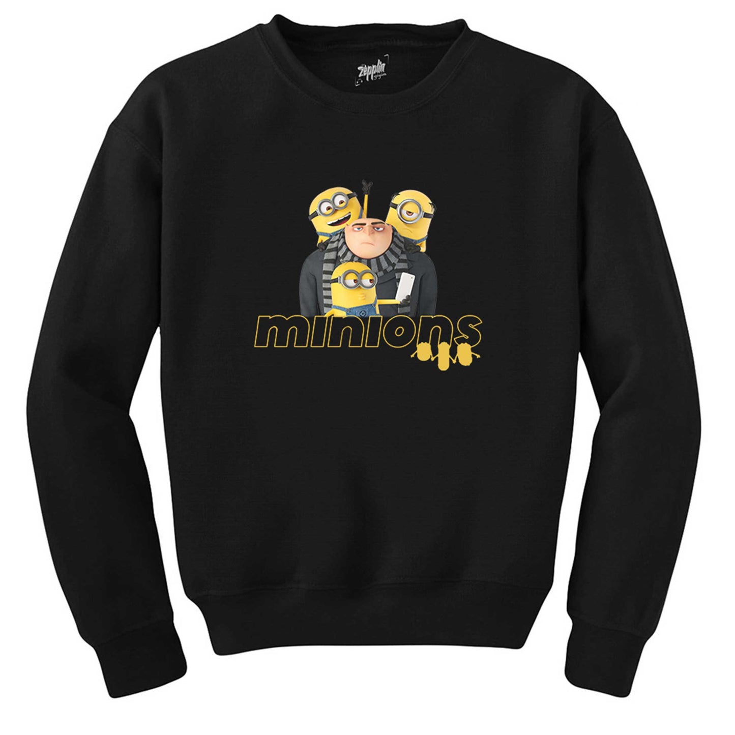 Minions And Gru Selfie Siyah Sweatshirt