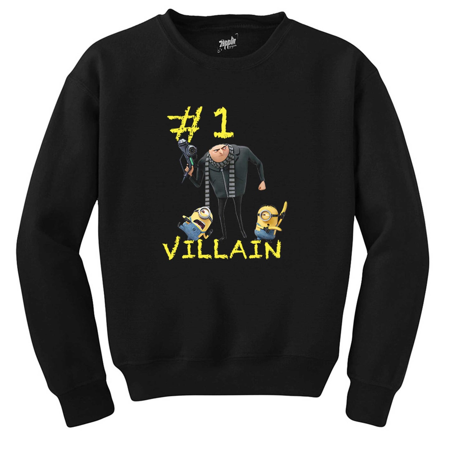 Minions And Gru Villain Siyah Sweatshirt