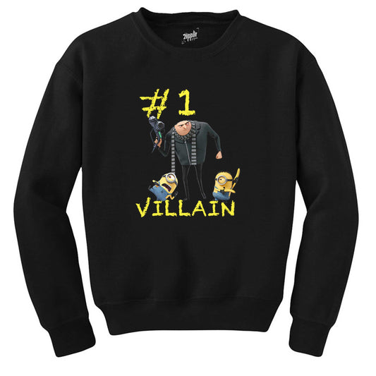 Minions And Gru Villain Siyah Sweatshirt