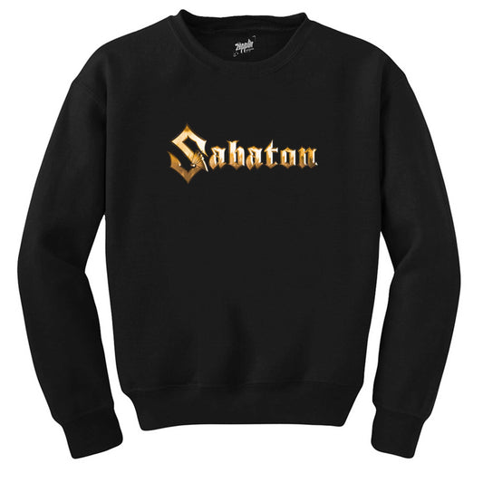 İndirimli Sabaton Logo Gold Siyah Sweatshirt