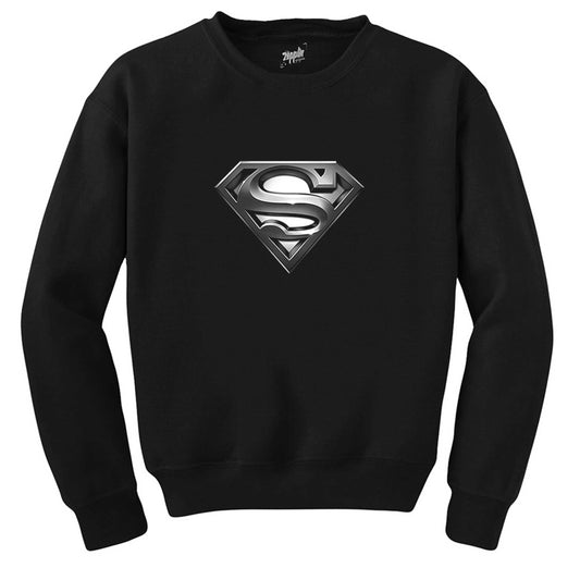Superman Logo Siyah Sweatshirt
