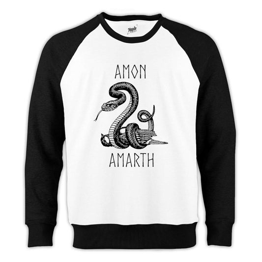 Amon Amarth Snake Reglan Kol Beyaz Sweatshirt