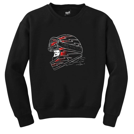 Motocycle Thunder Girl Siyah Sweatshirt