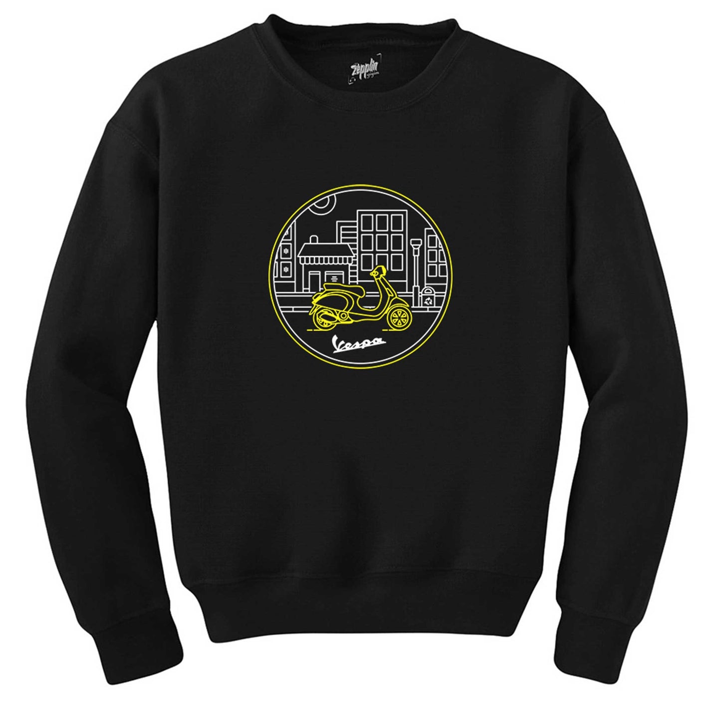 Vespa Tour at City Siyah Sweatshirt