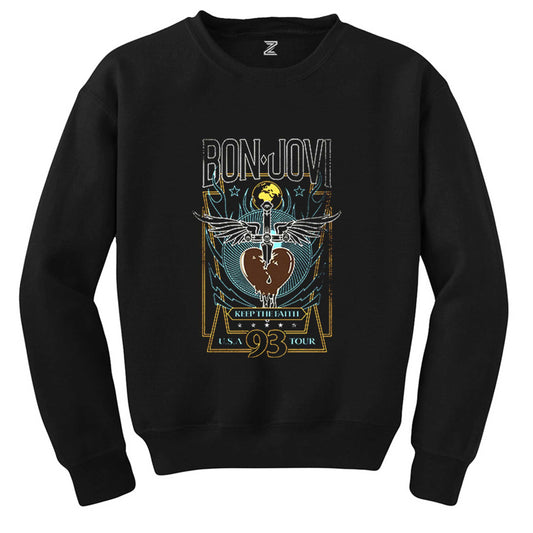 Bon Jovi 93 Tour Siyah Sweatshirt