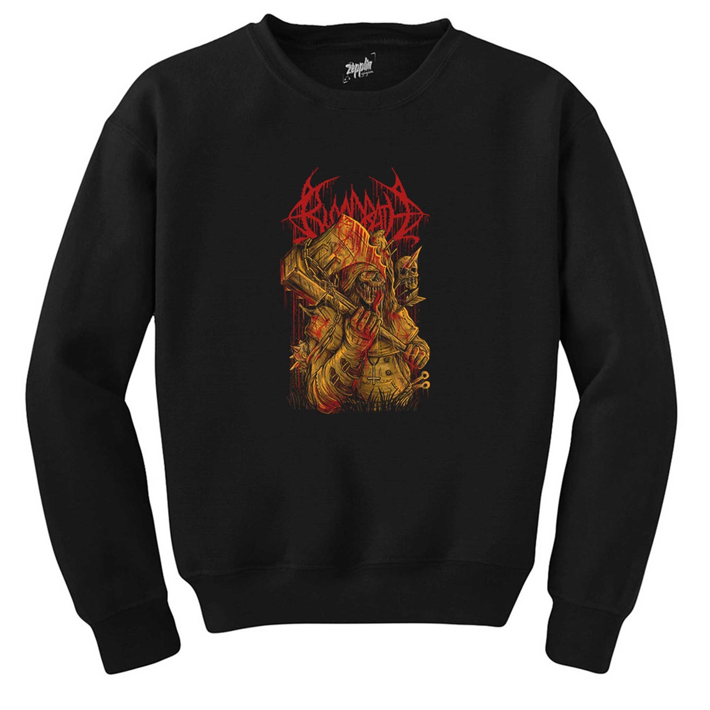 Bloodbath Skull Siyah Sweatshirt