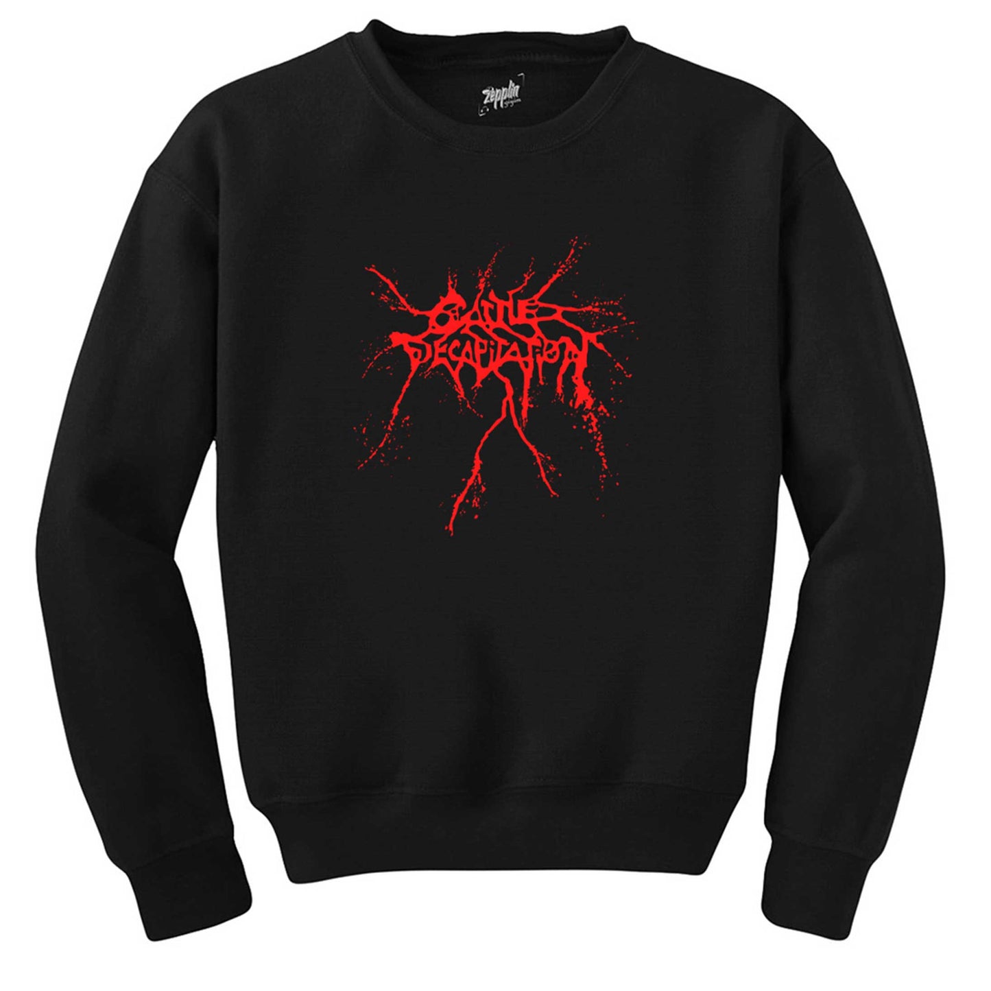 Cattle Decapitation Red Logo Siyah Sweatshirt