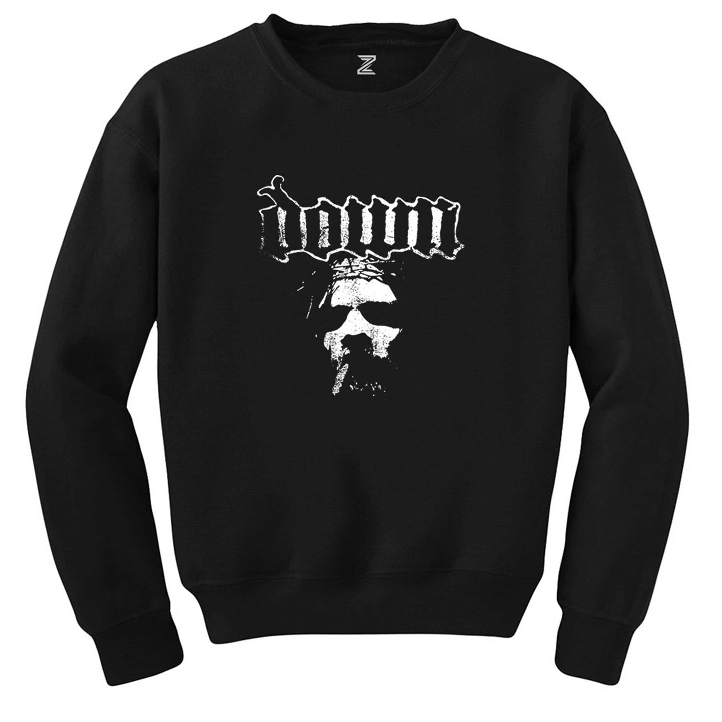Down Jesus Face Siyah Sweatshirt