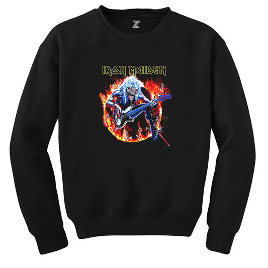 Iron Maiden Fire Siyah Sweatshirt