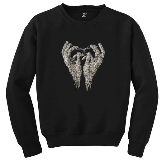 Mummy Hands Siyah Sweatshirt