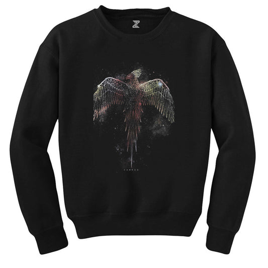 Anka Kuşu Phoenix Siyah Sweatshirt